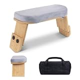DiyNew Adjustable Meditation Bench with Cushion, Portable Folding Bamboo Meditation Stool, Ergonomic Kneeling Stool Chair, Portable Yoga Bench Seiza Prayer Bench with Carry Bag & Non-Slip Pads
