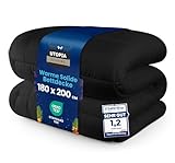 Utopia Bedding Bettdecke 180 x 200 cm, Ganzjahresdecke 370 GSM Füllung, atmungsaktive Schlafdecke, Steppdecke, Super Weiche Kuschelige (Grau)
