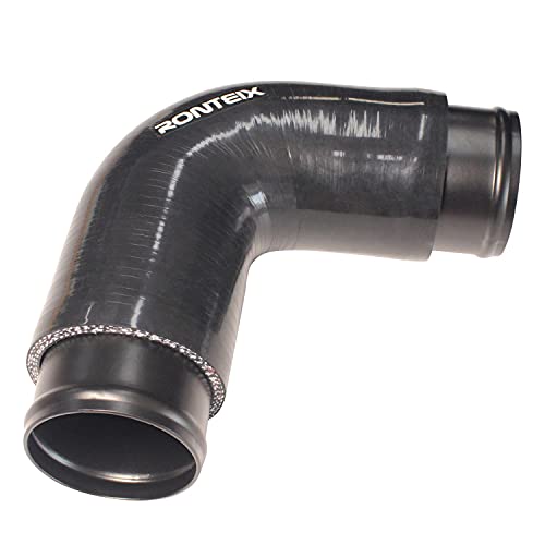 Ronteix Aluminum Pipe Joiner Tube Intercooler Coupler Silicone Hose Adapter Od 2.5 Inch, 2" Length,Black Powder Coated (2 Pack) #TOP3