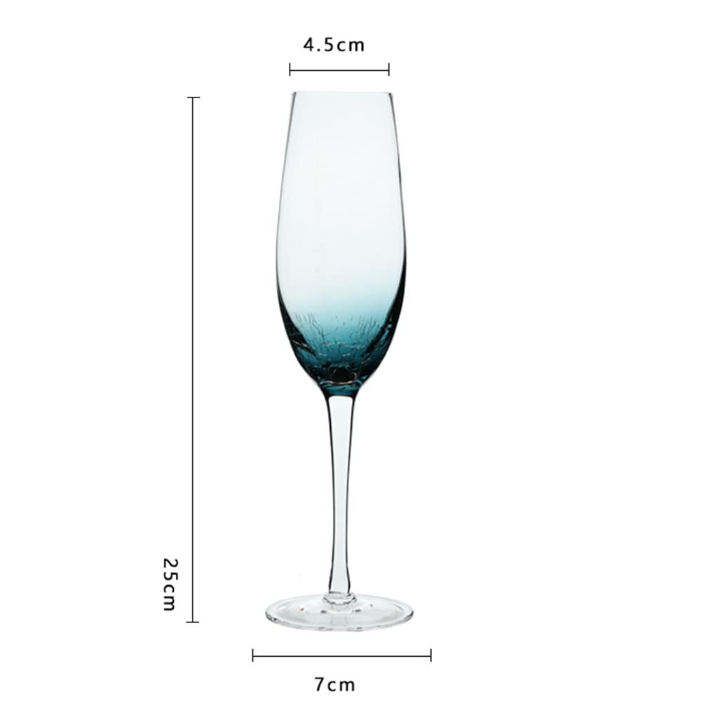 MIAMIO Set De 4 Verres à Cocktail 280ml En Cristal Soufflé à Main - Pied Noir - Avec Cuillère De Bar - Collection Crystaluna