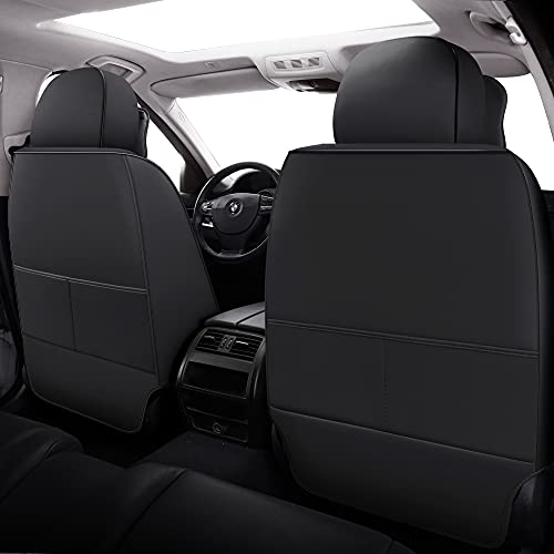 Ns Yolo Leather Car Seat Covers Full Set, Faux Leatherette Automotive Vehicle Cushion Cover Universal Fit For Cars Suv Pick-Up Truck In Auto Interior Accessories (Black) #TOP2