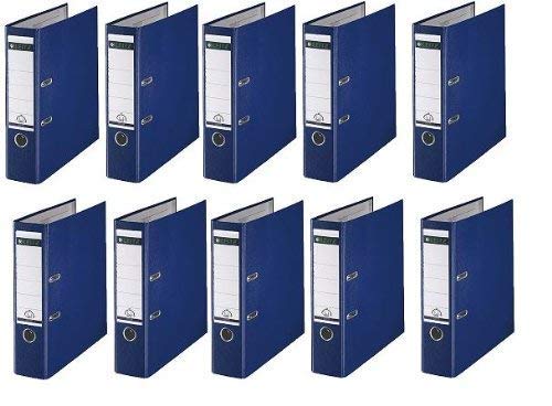 10 LEITZ Ordner 180° 1010-50-35 Blau Kunststoff 8cm Plastik PP Aktenordner 80mm DIN A4 Büro mit Schlitzen