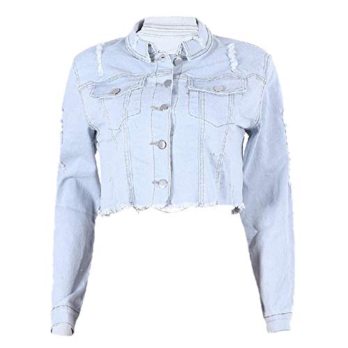 NOBRAND Chaqueta vaquera con hebilla y espalda abierta Azul azul claro S