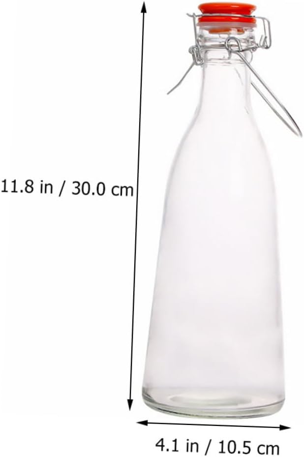 1pc Airtight Glass Brewing Bottle Swing Top Lid Practical Storage for Juices Beverages Oils and Enzymes Design for Freshness and Comfortable to Hold