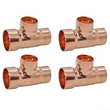 Kupfernes Reduzier-T-Stück 22 * 16 * 22 Mm Für Kälte- Und Klimaanlagen, Zum Schweißen, Mit Hoher Druckbeständigkeit, 4 Stück