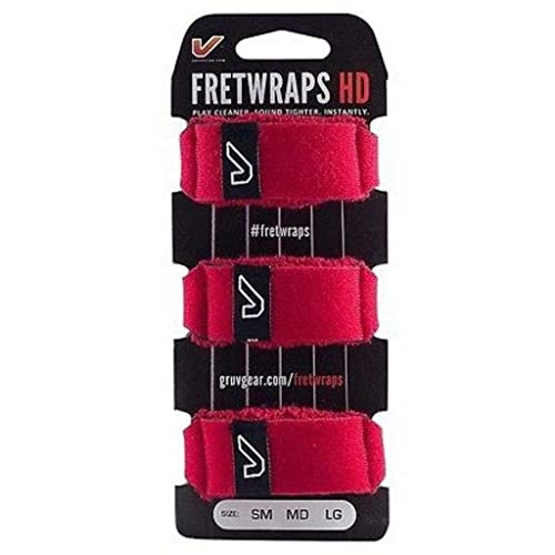 Image of Gruv Gear FretWraps HD 3-Pack inchFire inch Guitar String Muters, Red, Extra Large
