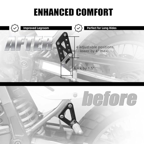 Supports de repositionnement repose-pieds Suzuki DR650 acier - 6