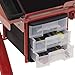 Futura Crafting, Drafting, Drawing Table with Adjustable Top, Red and Black Glass
