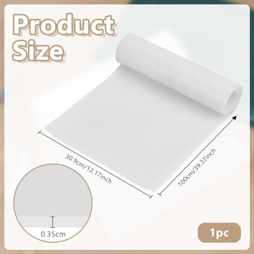 OLYCRAFT 1 Rolle Durchscheinende Silikonkautschukplatte 1x0.3 m Lang Flexible Silikonmatte 3.5mm Dick Temperaturbeständig DIY Dichtungsmaterial Für Bastelarbeiten Harz Schmuckguss Tischunterlage