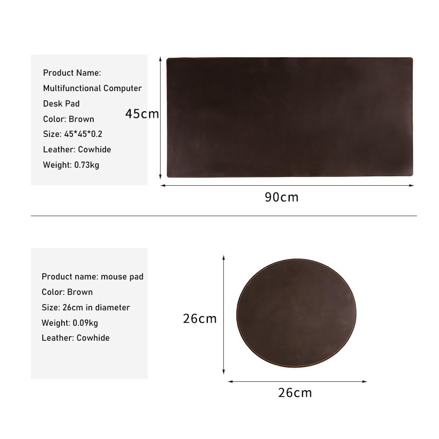 Tapis de souris en cuir de vachette Ruby Lil 90x45cm pour bureau - 7