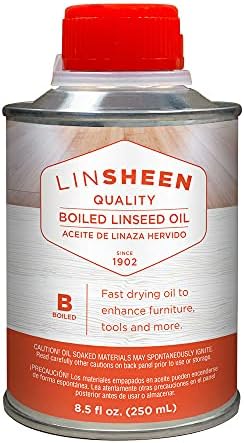 LinSheen Boiled Linseed Oil – Fast Drying Flaxseed Wood Treatment to Rejuvenate, Restore and Condition Outdoor and Indoor Wood Furniture, Floors and Sports Equipment, 250 ML
