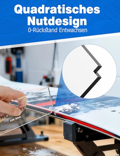 Mellbree 2/4 Stück Skiwachs Abzieher|Acryl Ski Abziehklinge für Snowboard Base Wax der Schutzung|Präzisionsrillen Sorgen für rückstandsfreies Entfernen des Wachses (2 Stück)