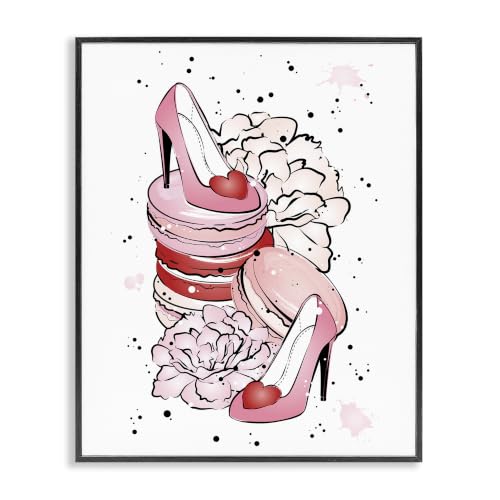Pink Glam Heels Macarons, 11 x 14 Inch Framed Giclée Print