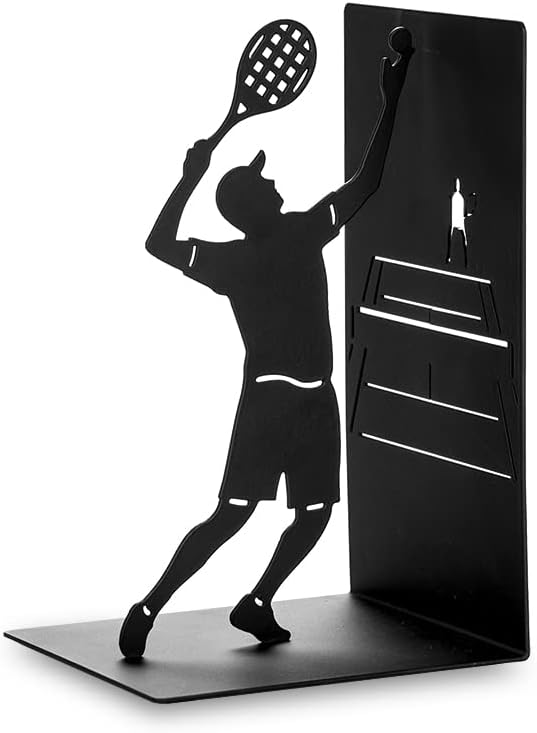 Balvi Match Point Bookend – Decorative Metal Tennis-Themed Book Holder for Home and Office – Unique Gift Idea for Sports Enthusiasts – Durable and Stylish Design – Sujetalibros