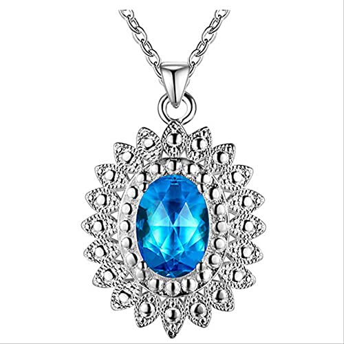 Collier aigue-marine saphir rubis émeraude topaze argent pour femmes