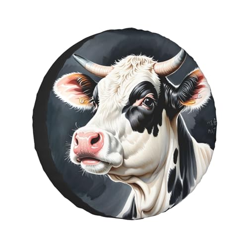 Image of Cow Spare Tire Cover Wheel Protector Weatherproof Wheel Cover Universal Decorative Accessories for Camper RV SUV Travel Trailer 16 inch