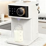 FeeKaa 調乳ポット ミルクウォーマー 自動調乳機 ミルク 温度調節可能（±5℃単位）電気ケトル/電気ポット/ウォーターサーバー 水量設定（±50ml単位）4L大容量 チャイルドロック 耐熱ガラス 分離式タンク 取っ手付き 水位見える お手入れ簡単 静音 24H保温 ナイトライト付き 省エネ お茶/お湯/コーヒー対応 小型コンパクト 空焚き防止/メモリー機能 赤ちゃん/家庭用 ホワイト