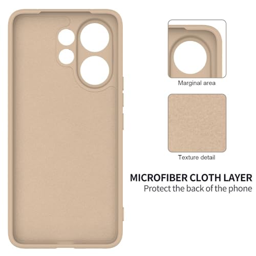 Image of DIZORO Microfiber Candy Back Cover Case for Vivo V60 5G / V60e 5G / Vivo T4 Pro 5G Soft Silicone Rubberized Case with Camera Protection (TPU, Sand Pink)