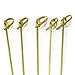 BambooMN 3.5" Bamboo Green Knotted Knot Skewers Picks for Cocktails and Hors' D'oeuvres Party Supplies, 100 Pieces