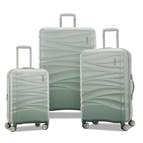 Image of American Tourister Cascade Hardside Luggage with Spinner Wheels, 3PC SET 20 /24 /28, Sage Green