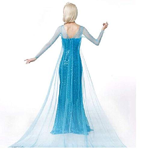 Women Halloween Cosplay Frozen Elsa Princess Costume Girls Fancy Party Dress Up