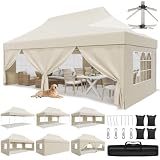 JUMMICO Gazebo 3x6 Pieghevole Impermeabile, 10cm di Altezza Interna Supplementare, Tessuto...