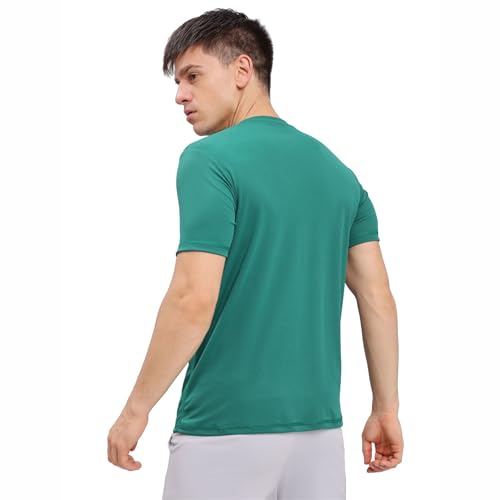 Image of TECHNOSPORT Men's Slim Fit Polyester Activewear Sports T-Shirt with Moisture-Wicking Comfort for Workout, Running & Gym