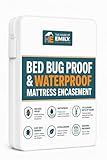 The House of Emily Bed Bug Proof Protector Mattress Encasement Cover Zippered Anti Dust Mite Breathable Total Mattress Protection (Double 54" x 75" + 8" depth)