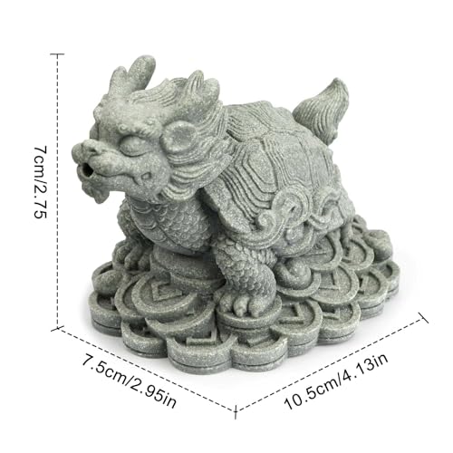 Estatua de Tortuga Dragón de Arenisca Feng Shui miniatura 4