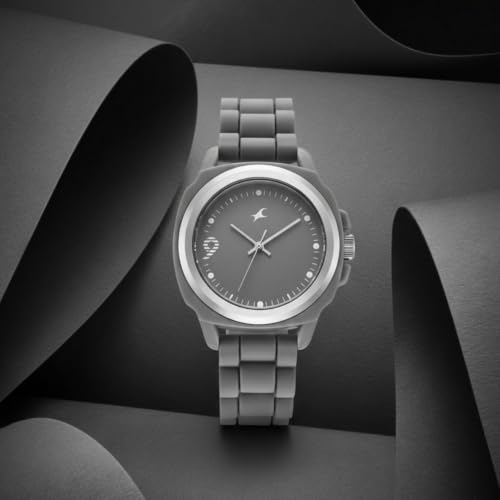 Image of Fastrack Tees Hype Bounce Quartz Grey Round Dial Men's Watch | Water Resistance Watch | Watches for Men Analog - 38170PP01