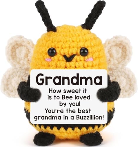 Gift for Grandma, Handmade Crochet Bee Mothers Day Birthday Funny Gift for Grandma Grandmother Gigi Nana