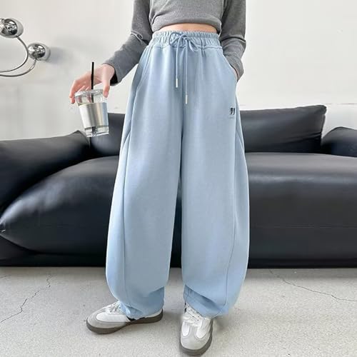 Girls Wide Leg Sweatpants with Pockets Elastic Waist Casual Sweatpants Kids Athletic Joggers Pants for 8-14 Years2