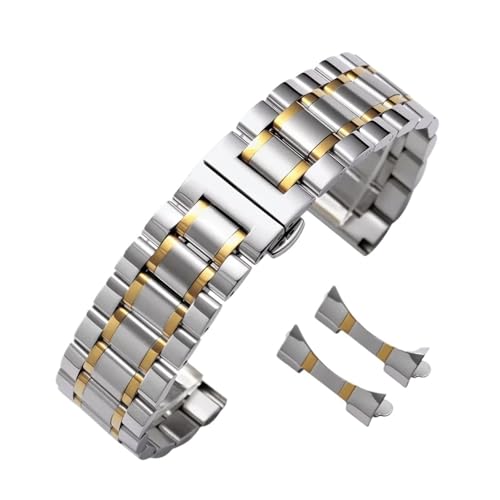 Bracelet de montre acier inoxydable universel métal massif fermoir papillon 20mm
