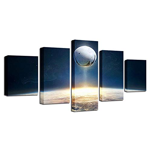 Image murale HD golf 5 pièces pour moderniser un mur vide sans encombrer l'espace
