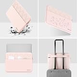 Smatree Pokrowiec na laptopa 40.6 cm DELL New Inspiron 16/16 Plus/16 2 w 1, dla 40.6 cm Inspiron 16/16 Plus, etui z kieszenią na akcesoria, zamek błyskawiczny YKK, odporny na wstrząsy design, różowy