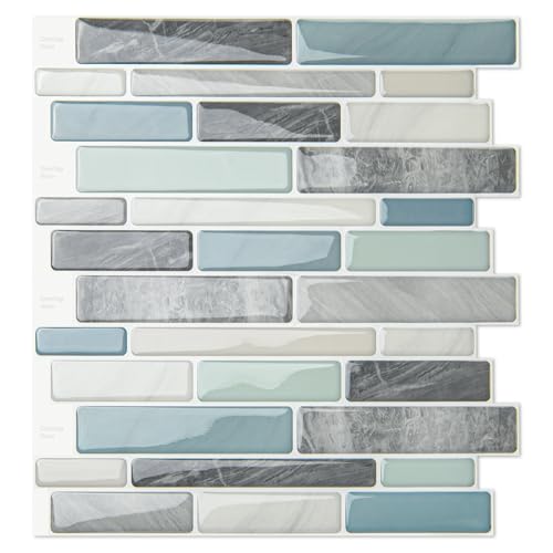 Comparison: Best Peel And Stick Backsplash For Rv 6 WOWSTAR 10-Sheet Peel and Stick Backsplash Tile for Kitchen, Back Splash Stick On Tiles for Kitchen Wall (Grey and Blue)