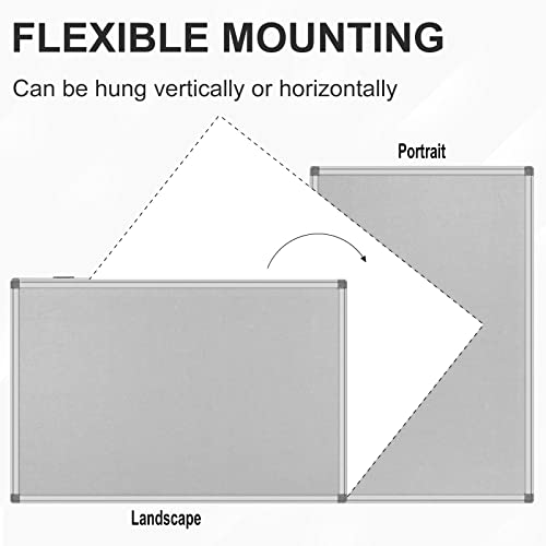 Cork Notice Board, Felt Board,Bulletin Board, Notes Board, Memo Board, Pin Board 24X 36 Inches, Silver Aluminium Frame, Suitable For Home, Office, Classroom #TOP2