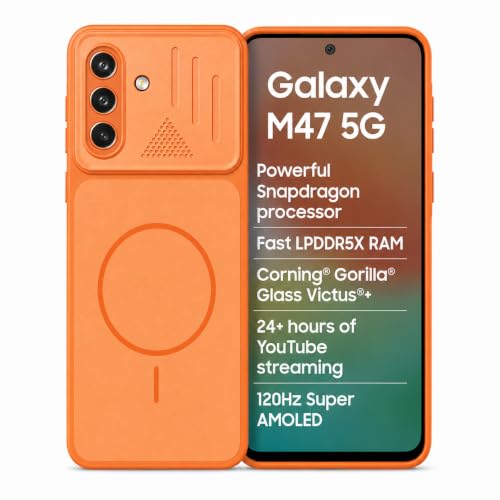 Sarandiv® Latest Trending Convertor Case Compatible with Samsung Galaxy M47 5G Shockproof Hard Back Case Cover, PC & TPU Matte Finish, Slim Protective Cover (Orange)