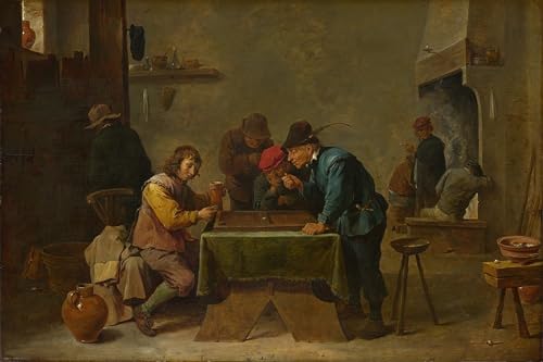 Impression Tableaux Graffiti Art Mural joueurs de backgammon pour salon
