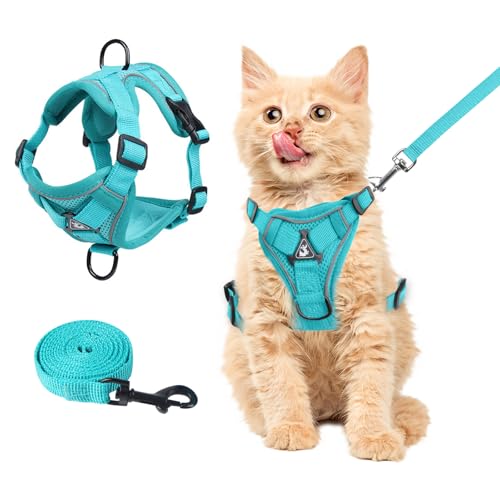 Harnais et laisse pour chat réglable en maille souple taille S - 9