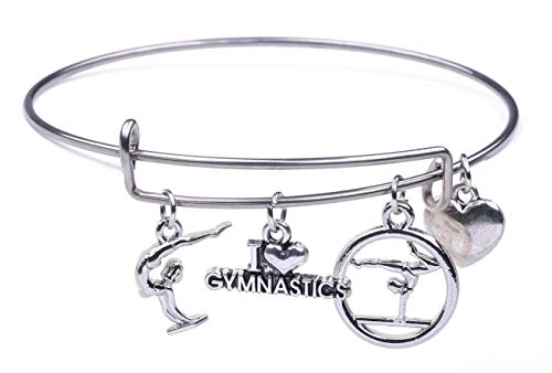 Cooltime Bracelet de gymnastique avec breloques en argent pour filles