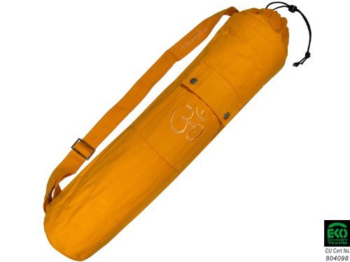 Chin Mudra Sac à Tapis de Yoga 100% Coton Bio 80cm X 15cm - Safran