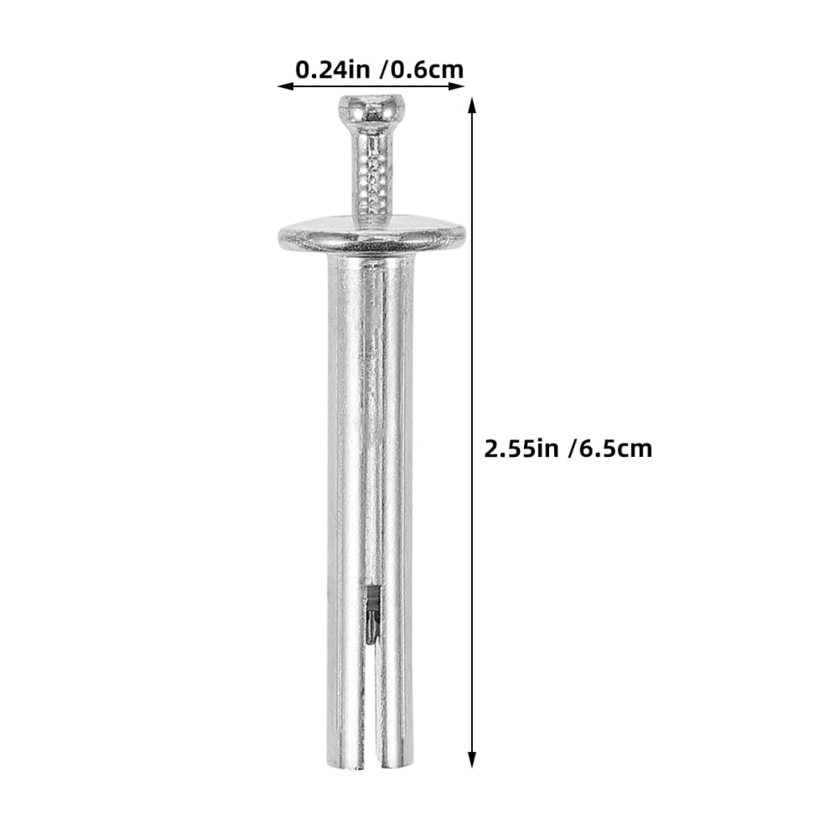 Spreiznagel 8x50mm 100 Stück Kohlenstoffstahl für Betonwände | Silber, Einfache Montage, Vielseitige Anwendung für Büro und Renovierung