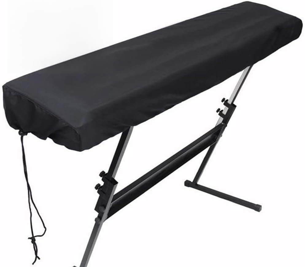 GORGECRAFT Piano Keyboard Dust Cover Black 61 Keys Polyester Waterproof Dustproof Scratch Proof Stretchy Adjustable Music Electronic Keyboards Covers with Bag for Digital Electric Piano Accessories