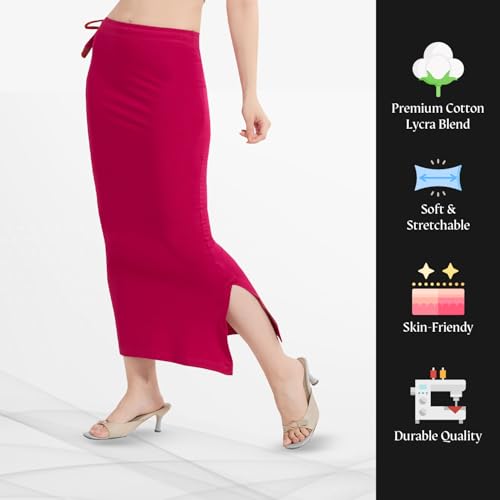 Image of TRASA Womens Saree Shapewear Petticoat, Cotton Lycra Petticoat, Skirts for Women, Shape Wear Dress for Saree