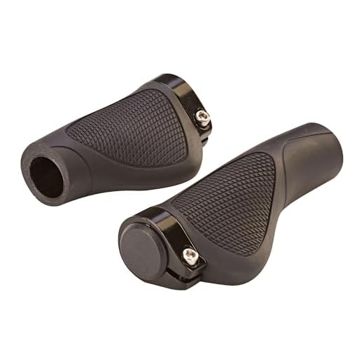 Prophete 5577 Unisex – Erwachsene Ergo-Griffe mit Schraubbefestigung und Lenkerstopfen, 132/98 mm Lenkergriffe, schwarz, One Size