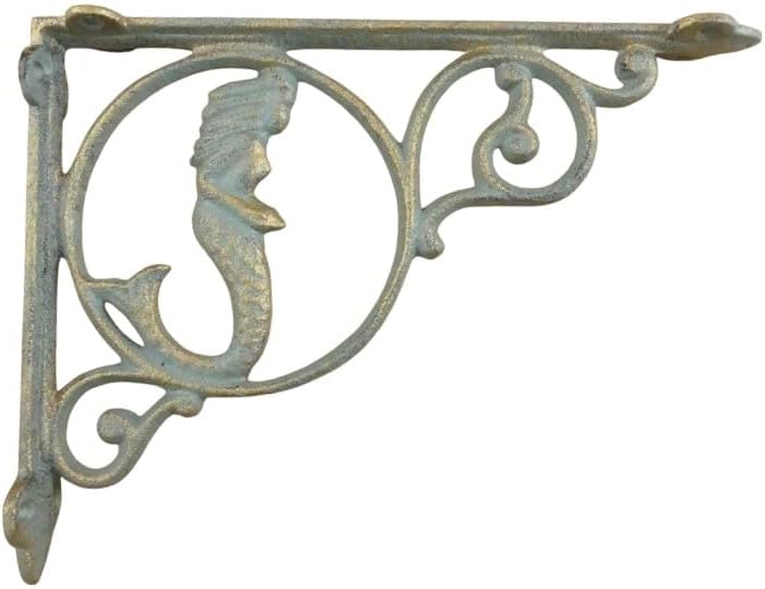 4 Mermaid Shelf Brackets Nautical Cast Iron Braces Corbels