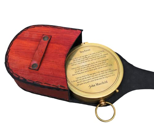 Brújula de bolsillo de latón grabada con poema miniatura 4