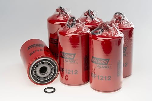 Baldwin BF1212 Fuel/Water Separator Spin-On – 6 Pack – 3 11⁄16″ OD × 7 7⁄16″ L – 4 Micron Nominal / 20 Micron Absolute – Replaces Cummins 3308638, Fleetguard FS1212, WIX 33405
