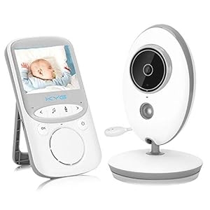 KYG Moniteur Bébé Babyphone Vision Nocturne Caméra Vidéo Bébé avec 2.4 GHz Bidirectionnel Température Surveillée VOX Berceuses LCD 2.4 Pouces Caméra, 480p